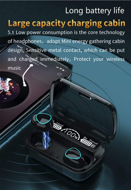 M10 TWS Earbuds with 2000MAH Power Bank offer rich sound, long battery, LED display, 3D touch controls, and a powerful charging case, ideal for music lovers and gamers.