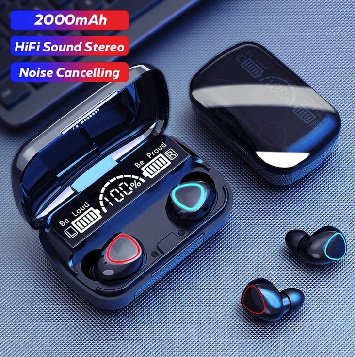 M10 TWS Earbuds with 2000MAH Power Bank offer rich sound, long battery, LED display, 3D touch controls, and a powerful charging case, ideal for music lovers and gamers.