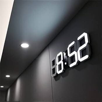 Modern DIGITAL LED wall clock with Large 9.5 Inch 3D LED Dispaly AND Alarm Clock and Snooze Function for minimalist decor, dorms, offices, or kids’ rooms. Under 3,000, low power consume, and perfect gift idea.