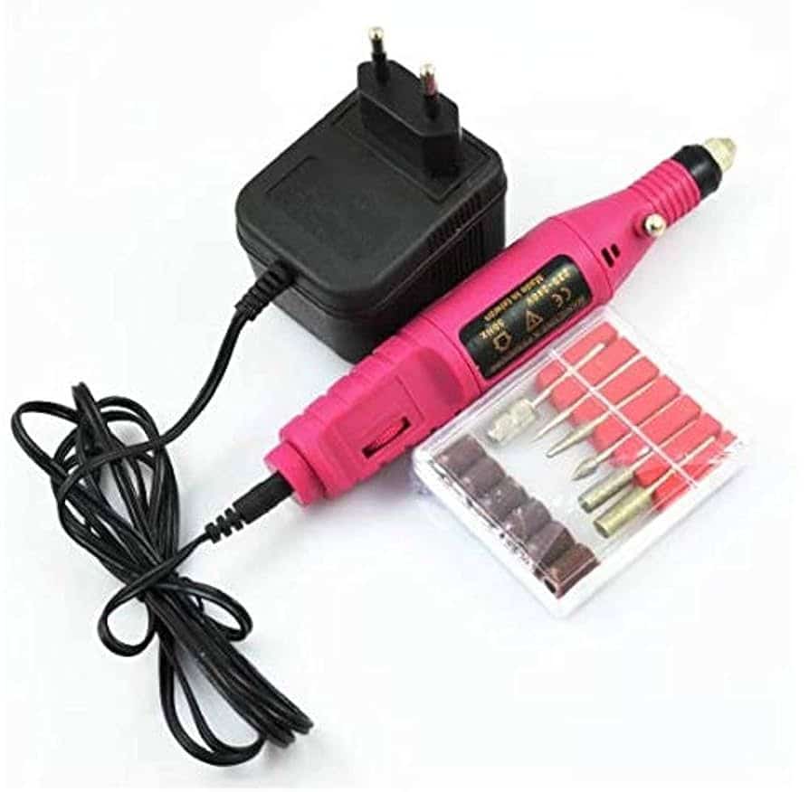 Electric Nail Drill Machine Kit – Corded Nail File 20000RPM with 6 Bits for Shaping, Polishing and Grooming – Professional Manicure Pedicure Tool for Acrylic, Gel and Natural Nails