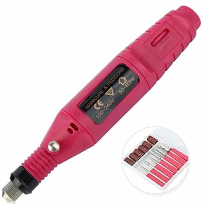 Electric Nail Drill Machine Kit – Corded Nail File 20000RPM with 6 Bits for Shaping, Polishing and Grooming – Professional Manicure Pedicure Tool for Acrylic, Gel and Natural Nails
