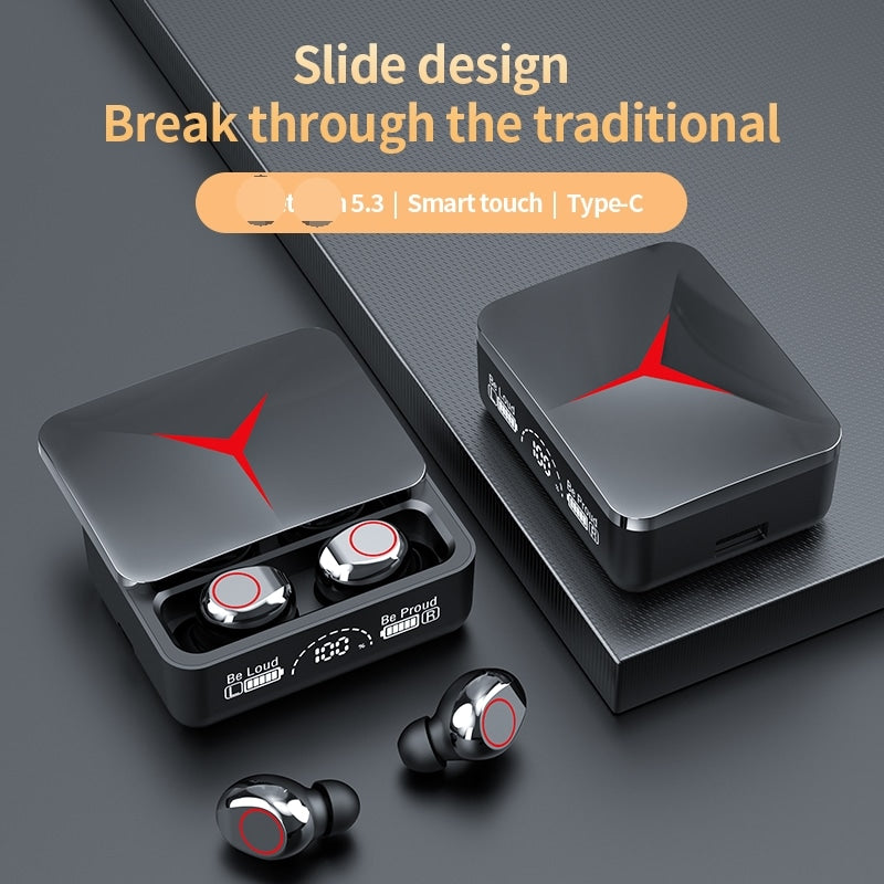 M90 Pro TWS Wireless Earbuds – Bluetooth 5.3, LED Light, Gaming Earphones with Power Bank Case