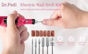 Electric Nail Drill Machine Kit – Corded Nail File 20000RPM with 6 Bits for Shaping, Polishing and Grooming – Professional Manicure Pedicure Tool for Acrylic, Gel and Natural Nails